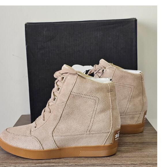 Sorel Women's ONA Wedge WP Boot 9.5 Omega Taupe/ Gum 2 NWT - Picture 1 of 9